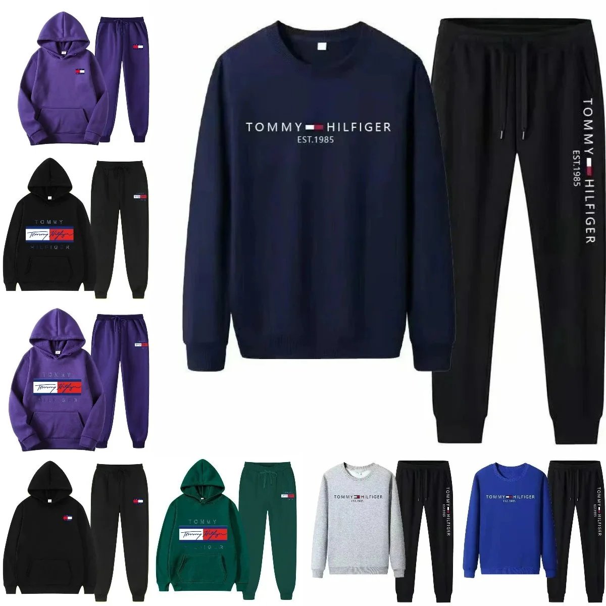 Tommy Hilfiger Sweatshirt and Jogger Pants Set for Men and Women