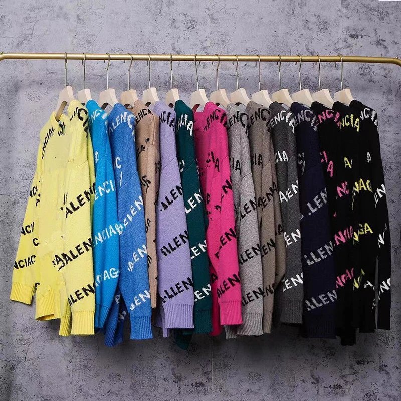 Balenciaga Logo Print Knit Sweater for Women