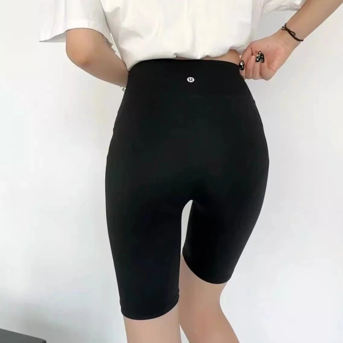 Lululemon Black High-Waisted Biker Shorts for Women