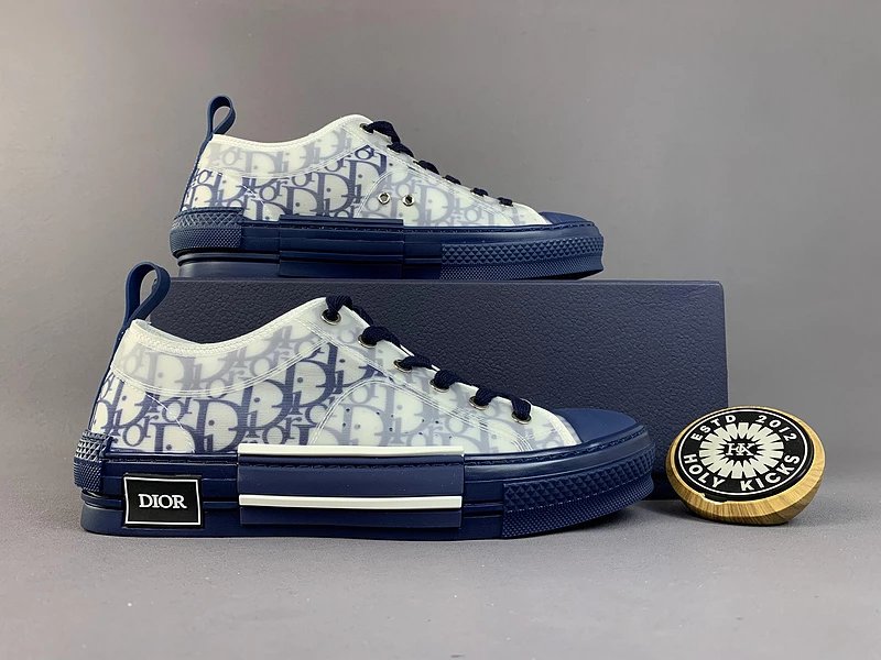 Dior Oblique Print Low Top Sneakers Blue White