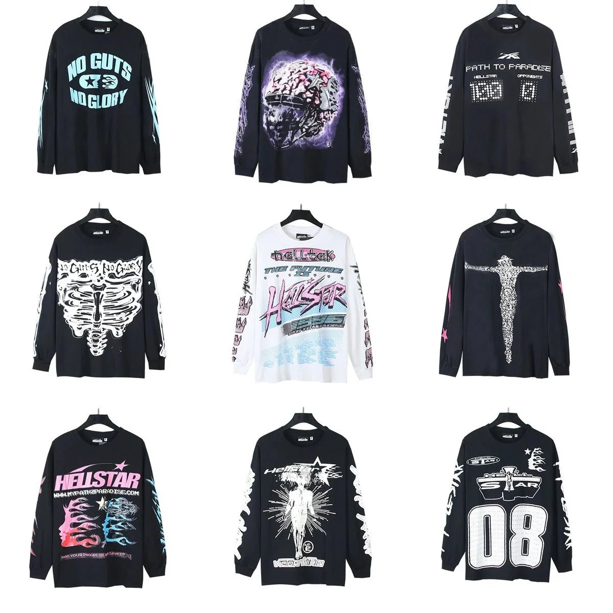 Hellstar Long Sleeve T-Shirts Graphic Streetwear Fashion