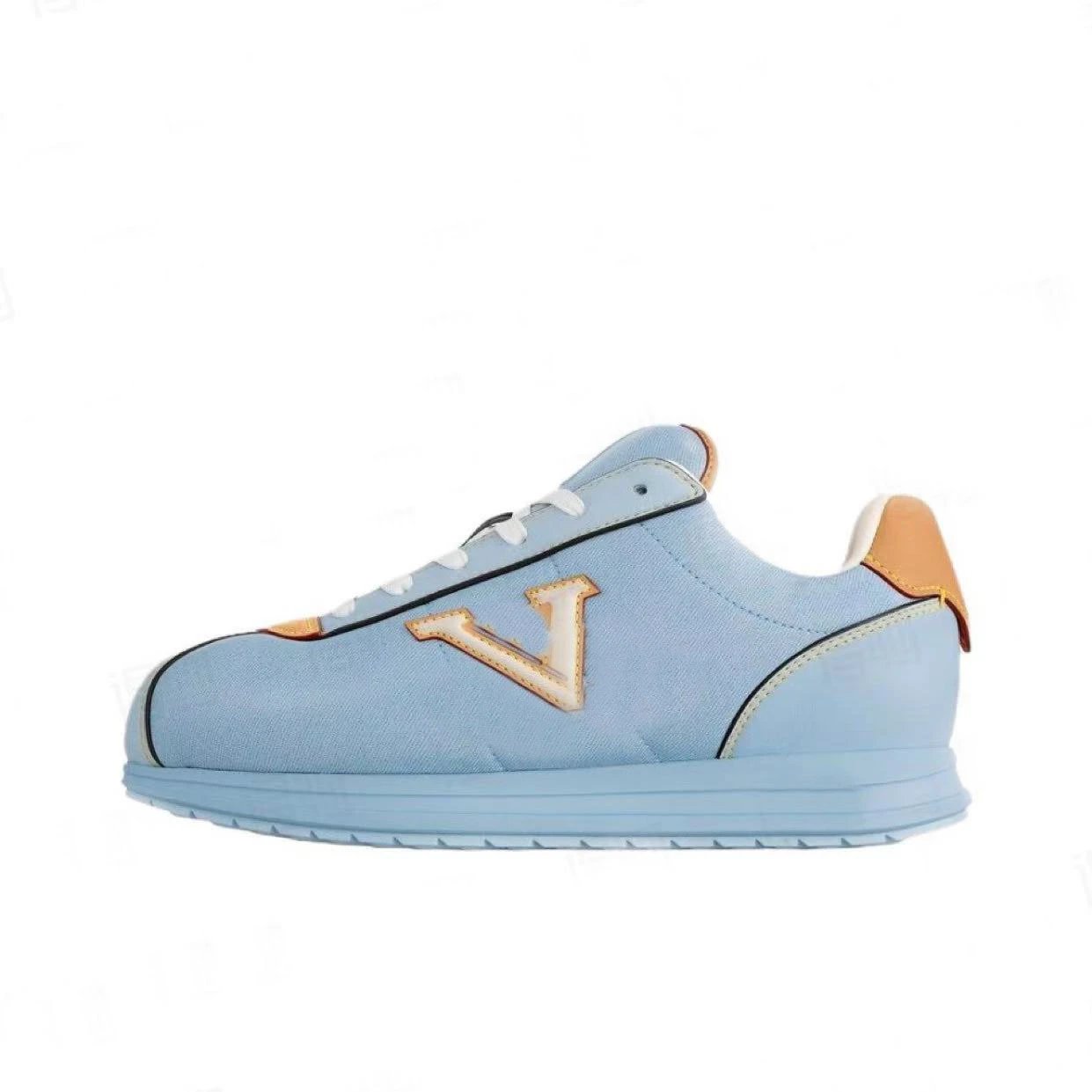 Light Blue Vans Sneakers with Tan Accents