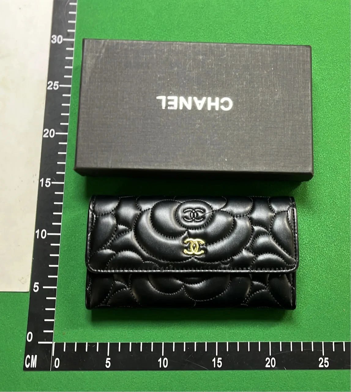 Chanel Black Quilted Leather Wallet with Gold CC Logo