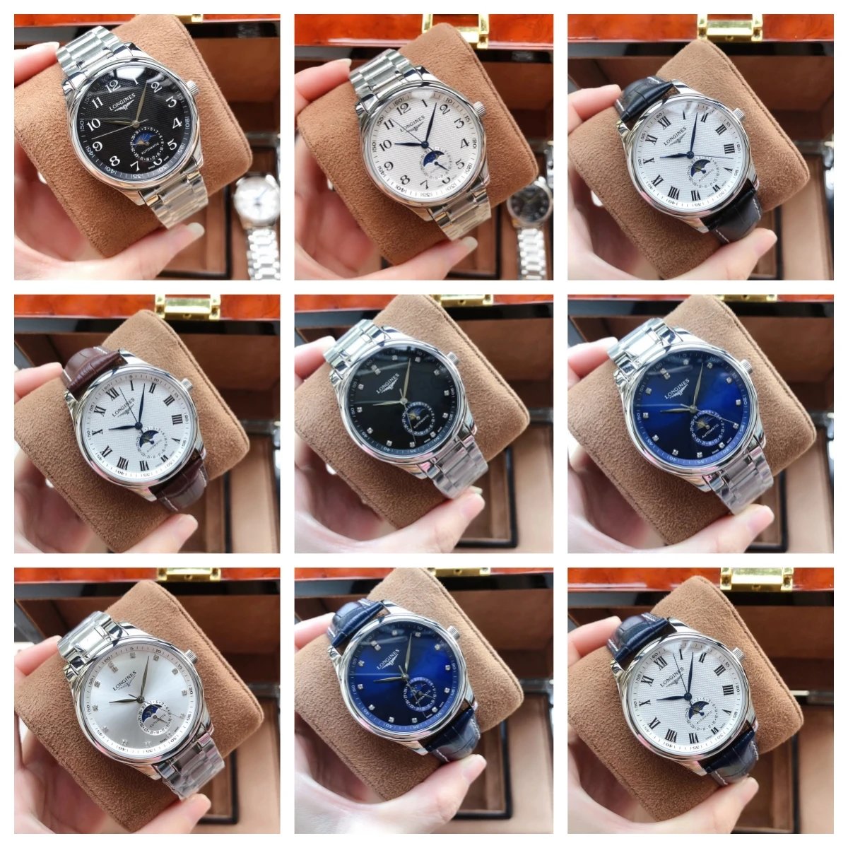 Longines Moon Phase Watch Men's Luxury Automatic Mechanical Watch