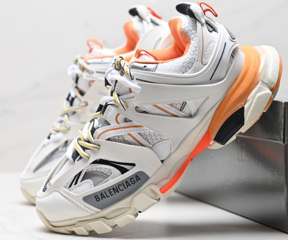 Balenciaga Track Trainer White Orange Sneakers
