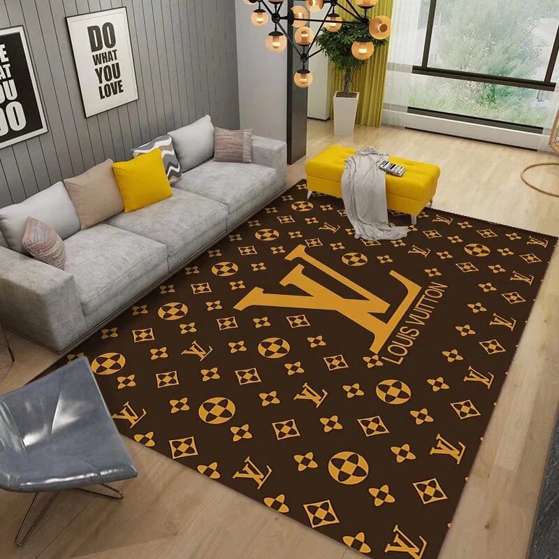 Louis Vuitton Pattern Area Rug for Living Room Decor