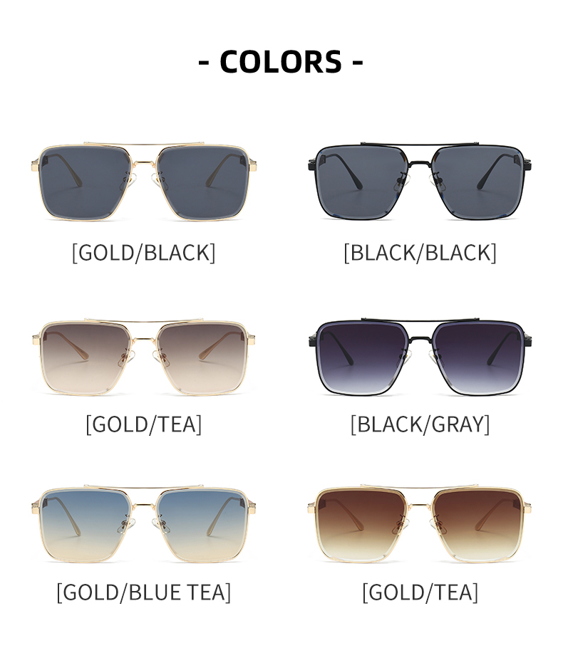 Aviator Sunglasses in Gold Black and Black Gray Colors