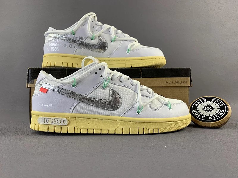 Nike SB Dunk Low Pro 'Beaverton' White Yellow Silver