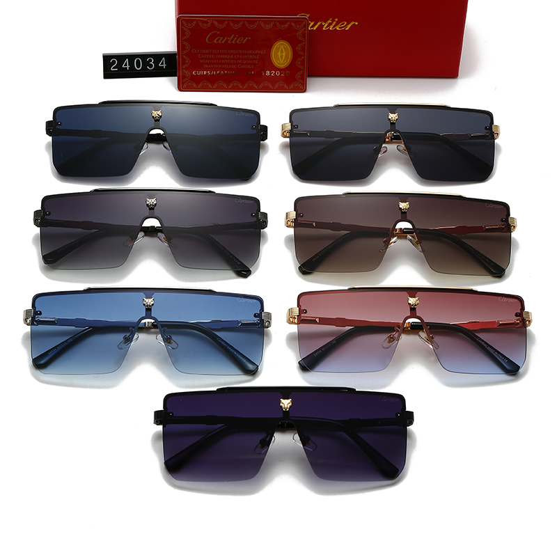 Cartier Sunglasses 24034 Fashion Square Frame Men Women Designer Shades