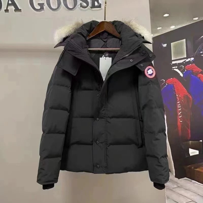 Canada Goose Black Down Jacket with Fur Hood