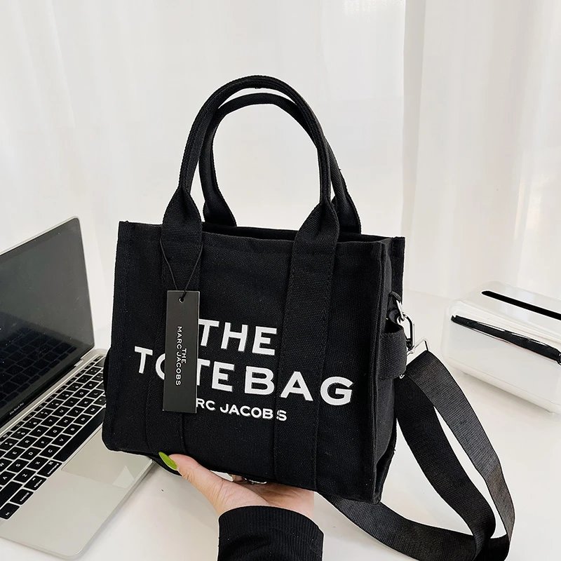 THE TOTE BAG by MARC JACOBS Black Canvas Handbag