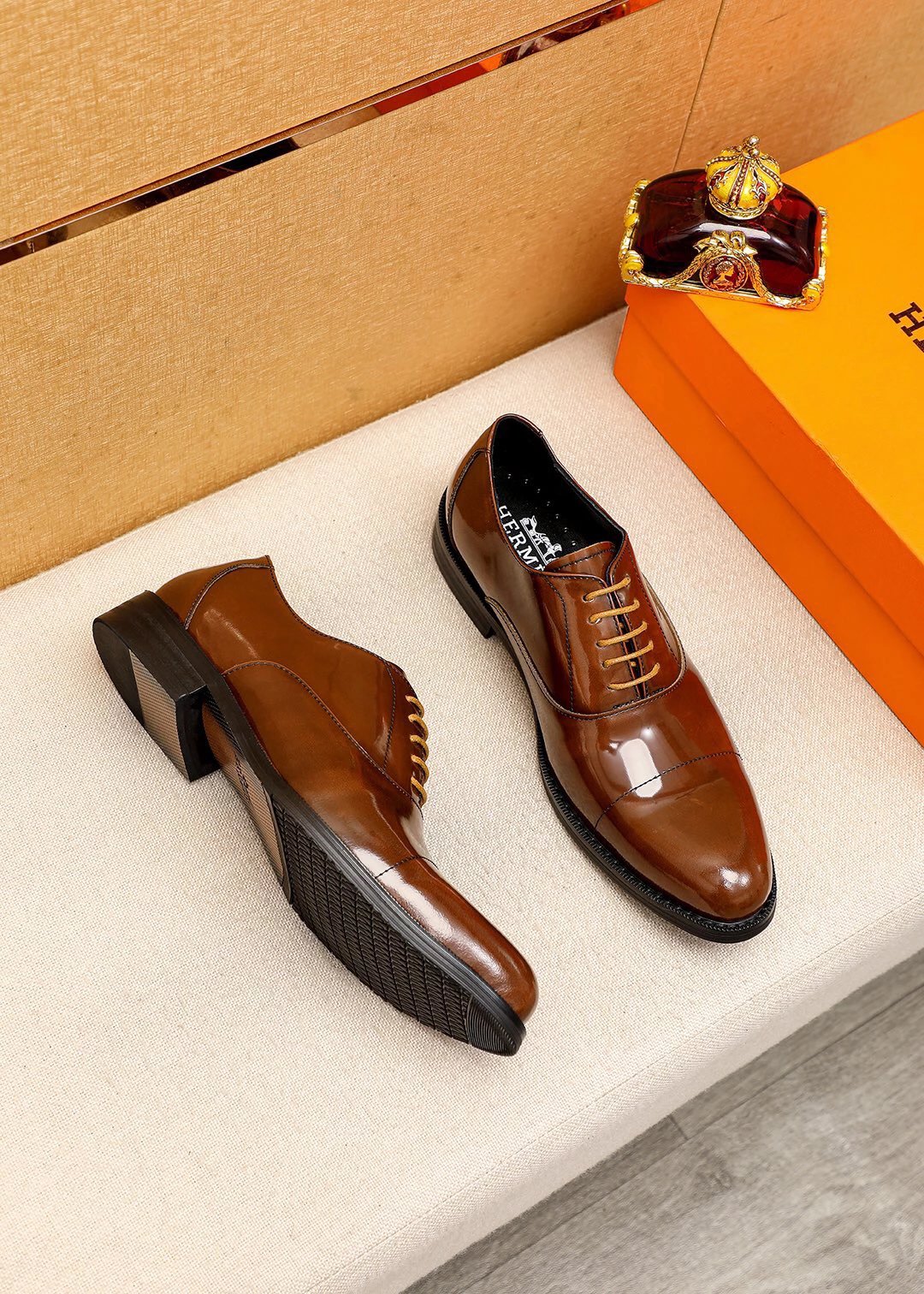 Luxury Brown Leather Men's Dress Shoes