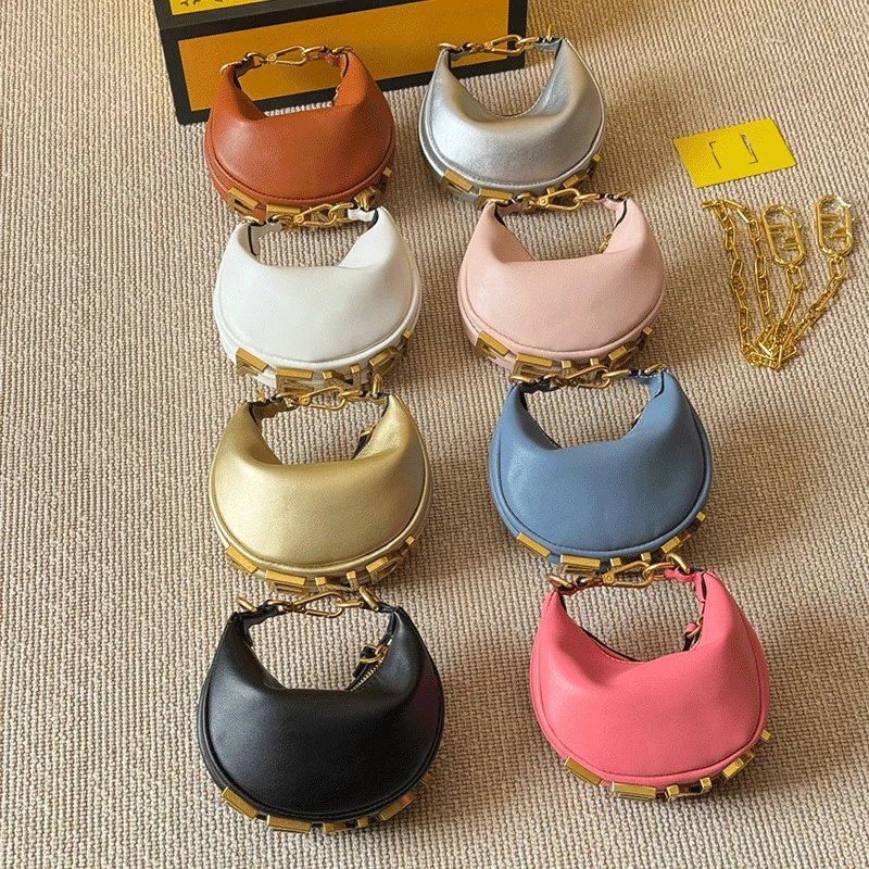 Miu Miu Mini Half Moon Bag with Gold Chain Handle