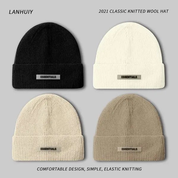 2021 Classic Knitted Wool Hat Essentials Beanie Warm Winter Headwear
