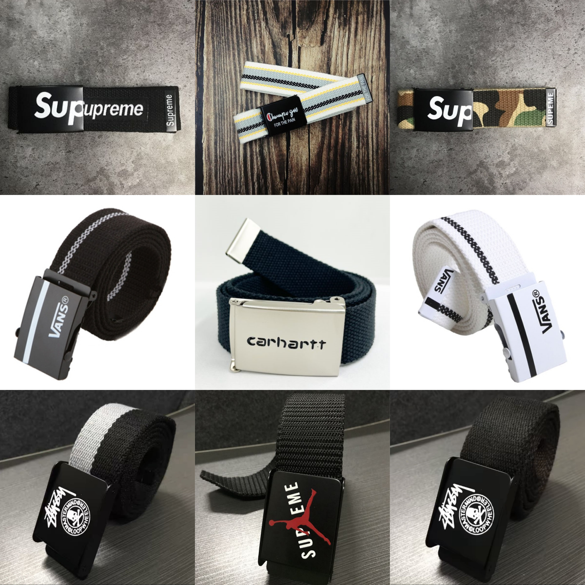Supreme Vans Carhartt Stussy Jordan Elastic Belts for Men and Women