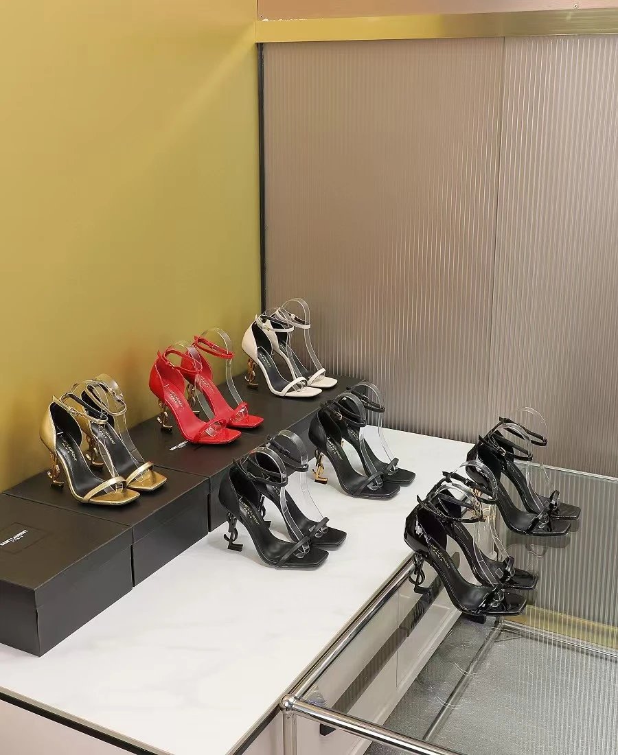 Saint Laurent Women's High Heel Sandals with Transparent Straps