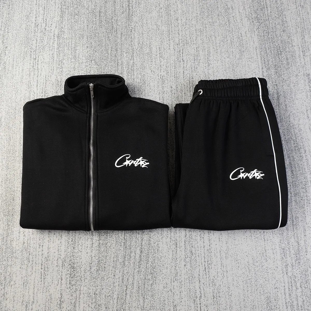 Crate Black Track Suit Set with White Logo