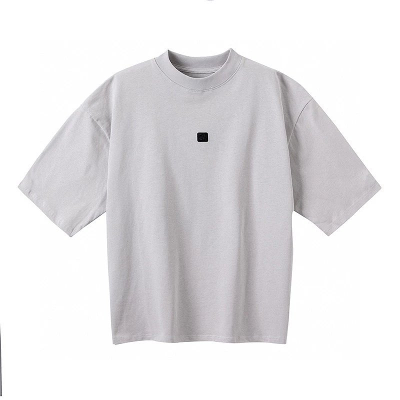 Minimalist Gray Oversized T-Shirt with Small Logo
