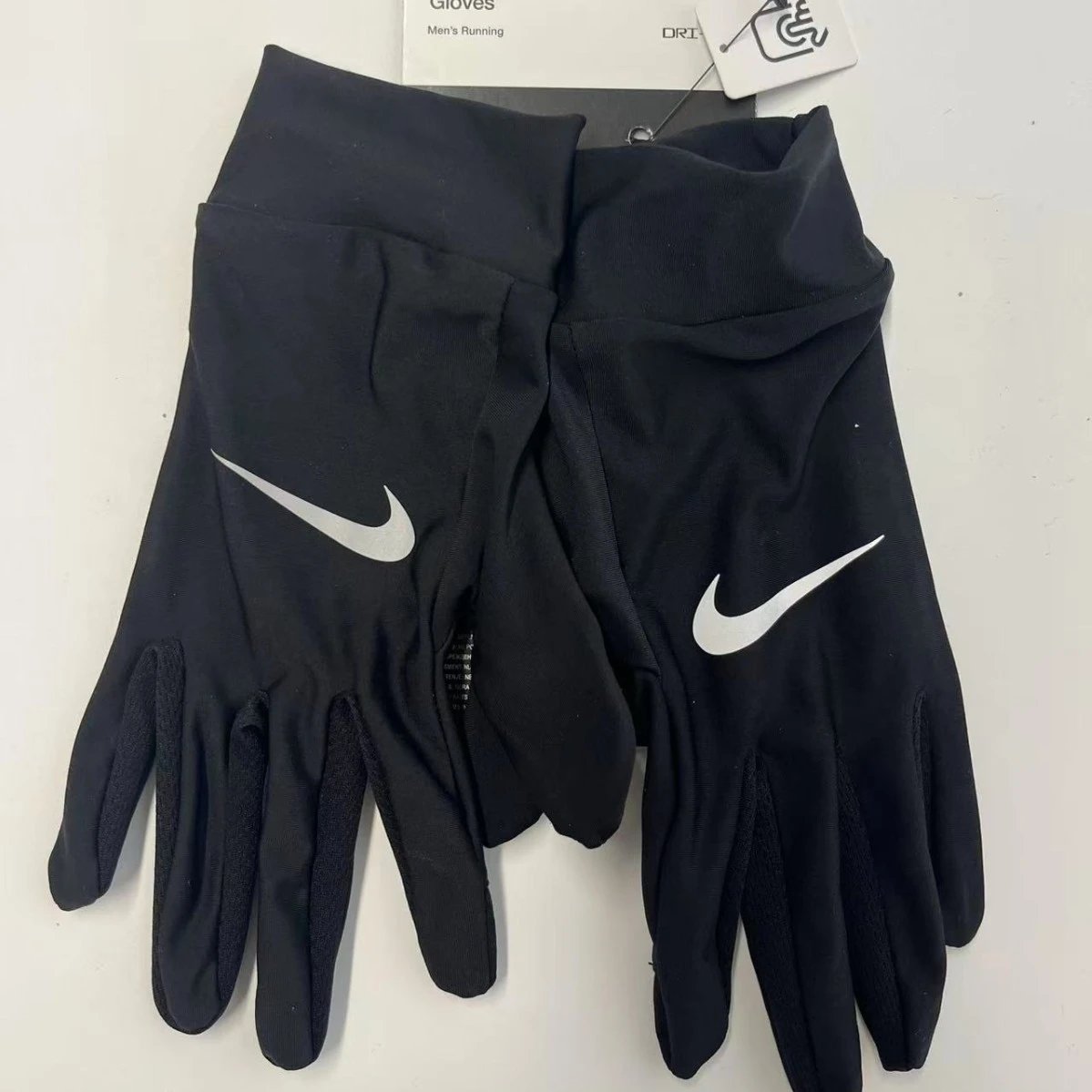 Nike Men's Running Gloves Black with Reflective Logo