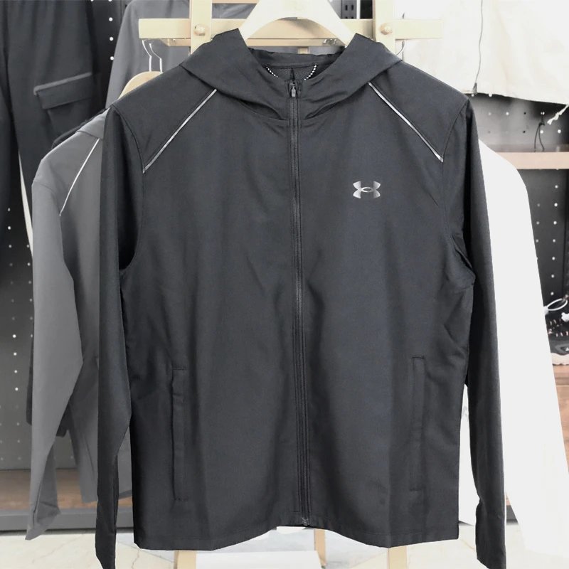 Under Armour Men's Hooded Jacket Lightweight Windbreaker Sport Coat
