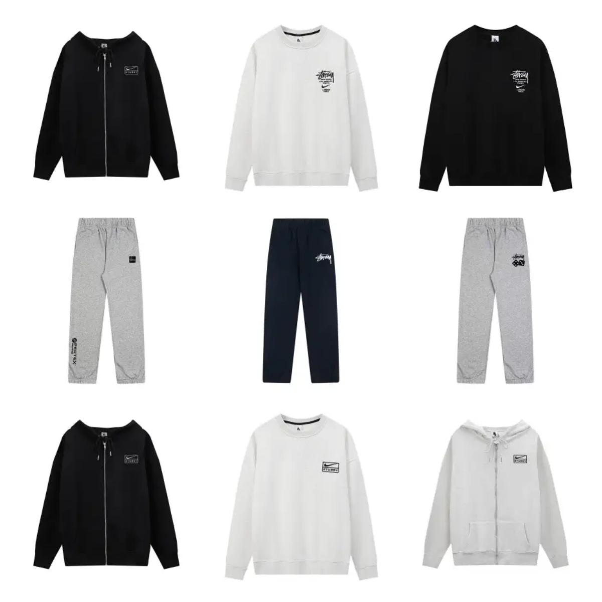 Stussy x Nike Collaboration Hoodies Sweatshirts and Pants Set