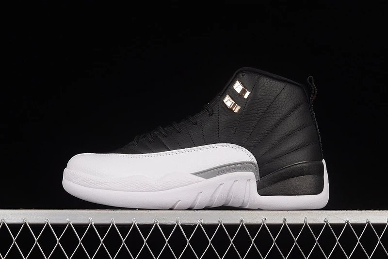 Air Jordan 12 Black White Gold Sneakers