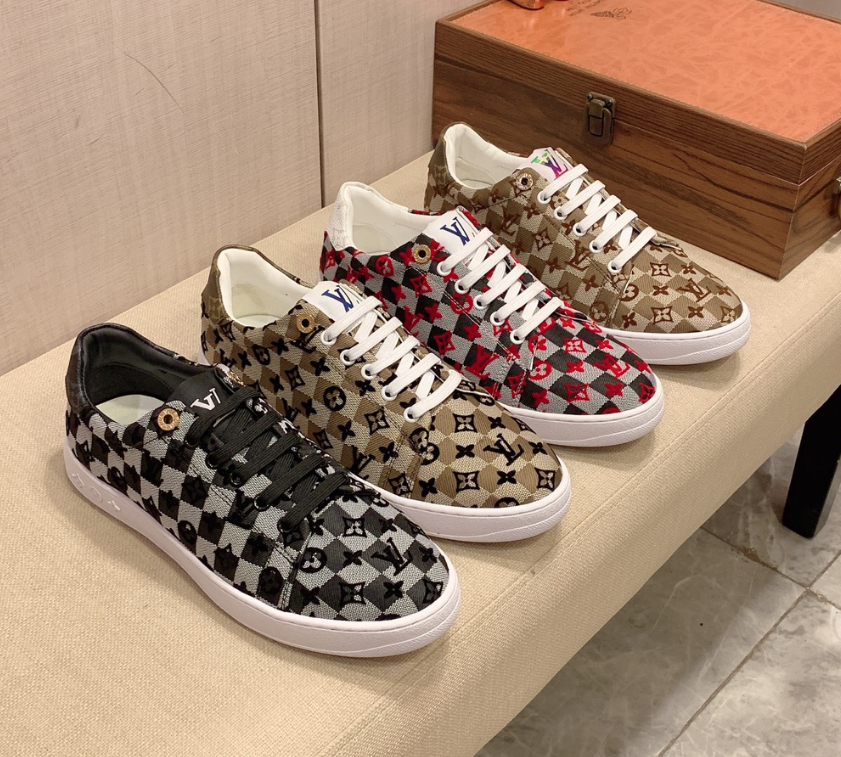 LV Monogram Checkerboard Sneakers for Men and Women