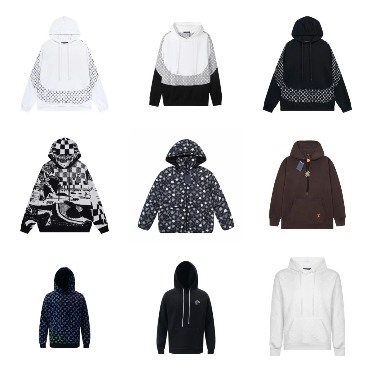 LV Monogram Hoodie Sweatshirt Men's Fashion Streetwear