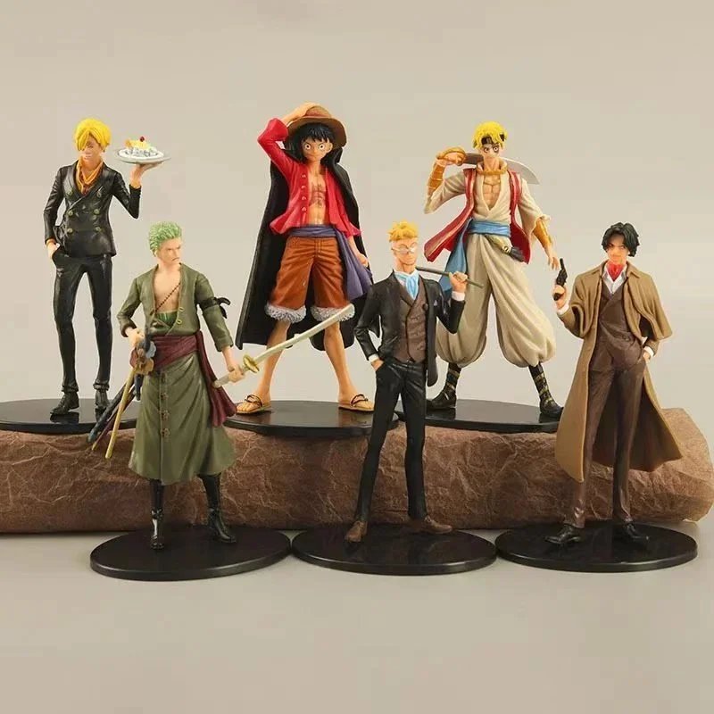 One Piece Action Figures Set Monkey D. Luffy Zoro Sanji Usopp Nami Robin
