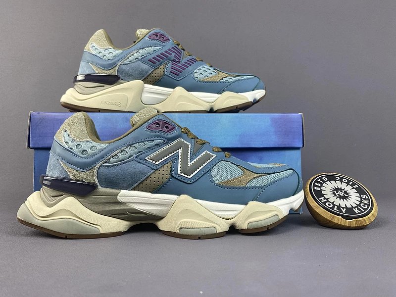 New Balance 9060 Blue and Beige Sneakers