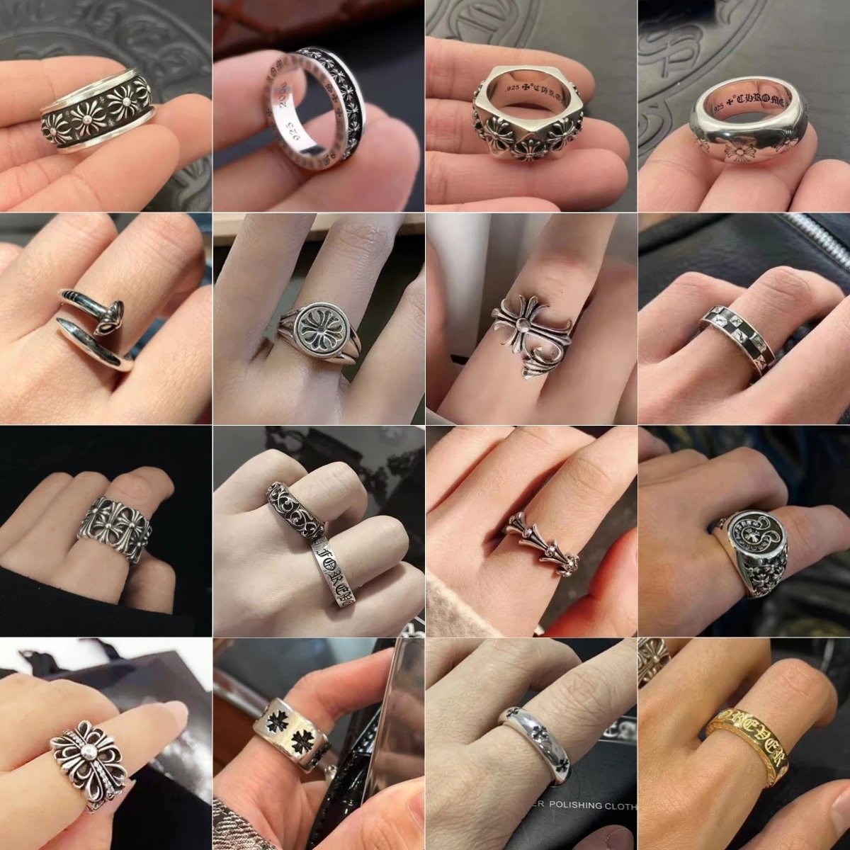Silver Men's Rings Vintage Gothic Style Jewelry