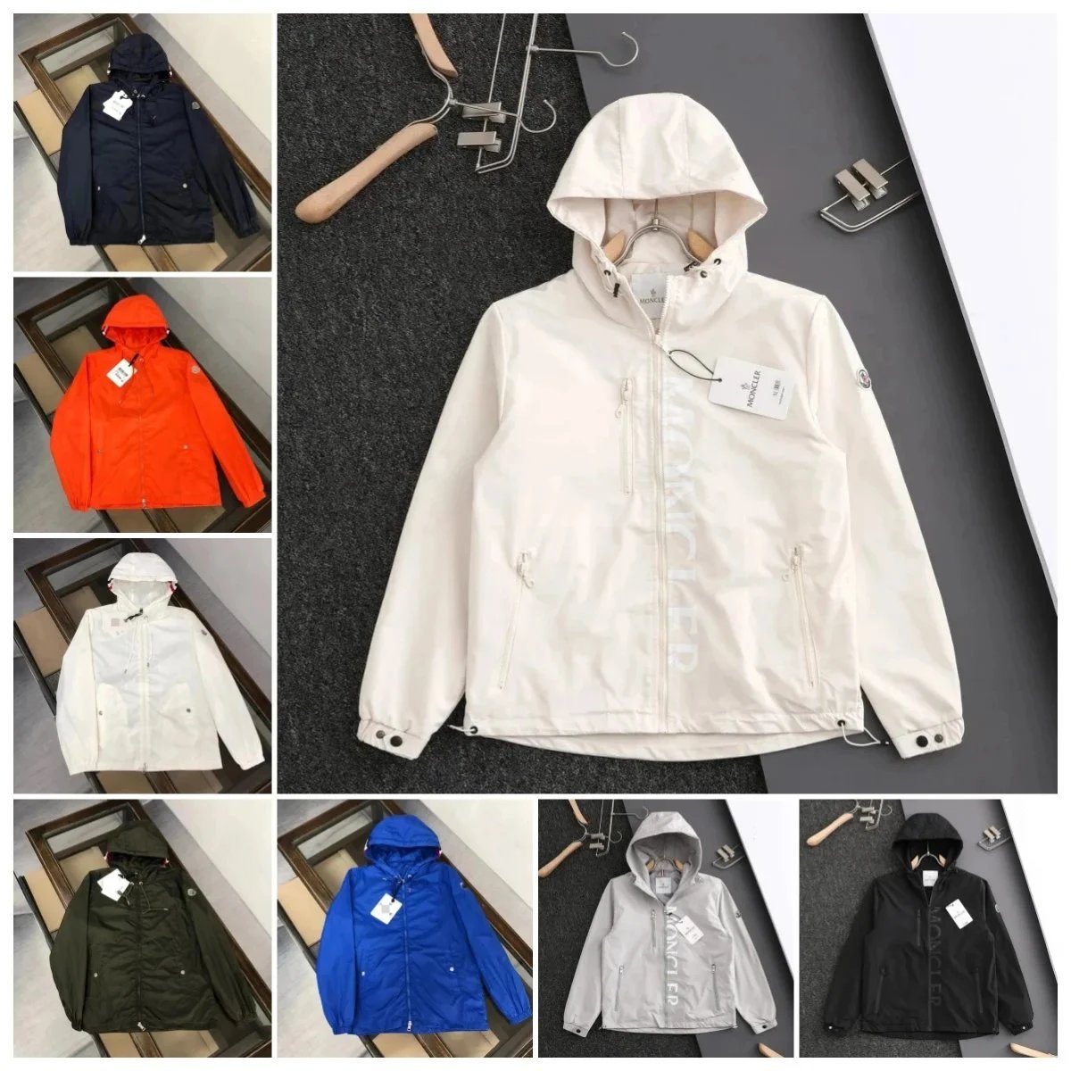 Moncler Hooded Windbreaker Jacket Lightweight Waterproof Outdoor Coat