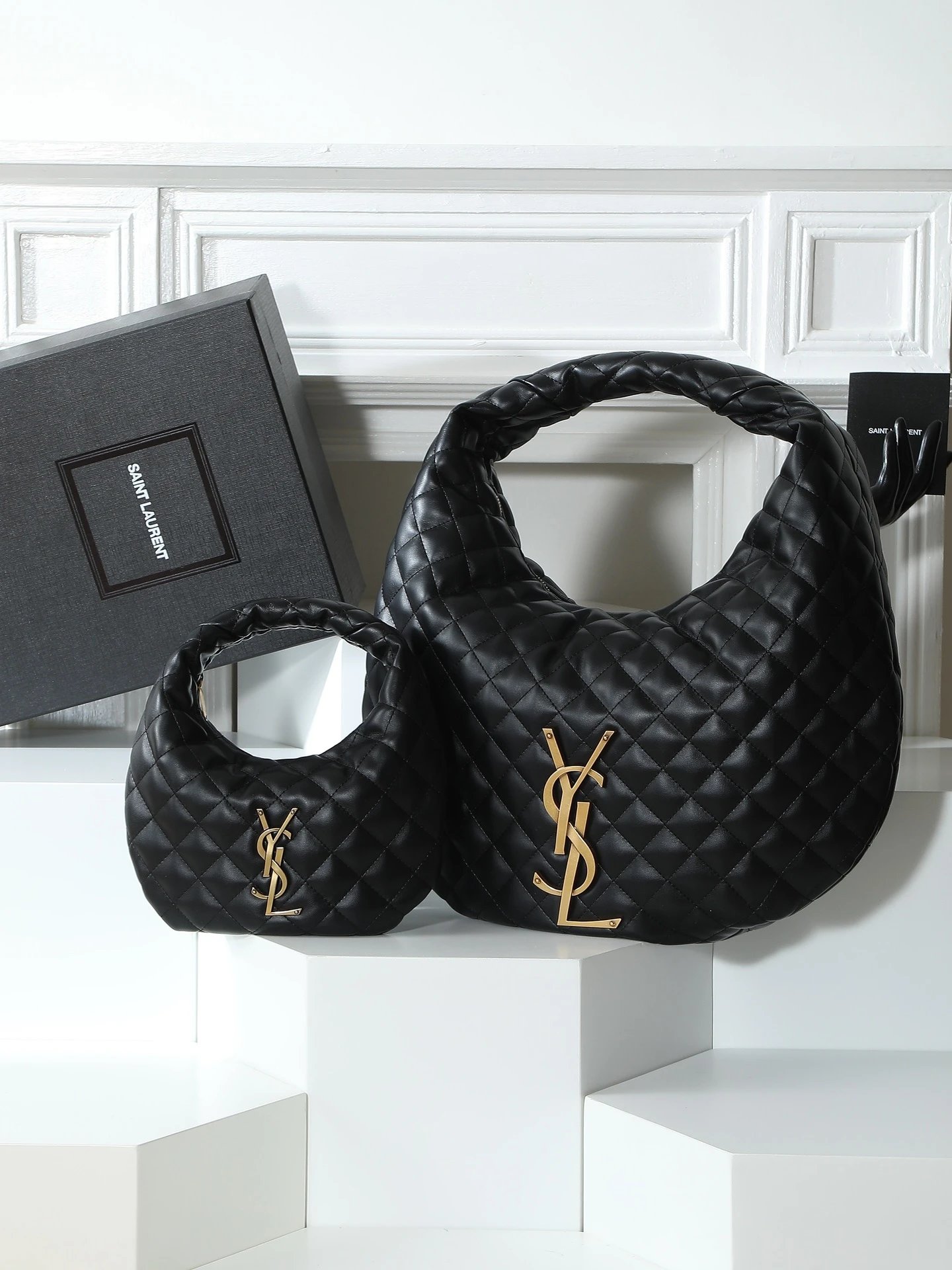 Saint Laurent Quilted Leather Hobo Bag