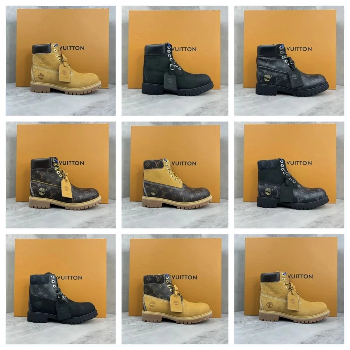 Louis Vuitton x Timberland Collaboration Boots Men's Fashion Sneakers