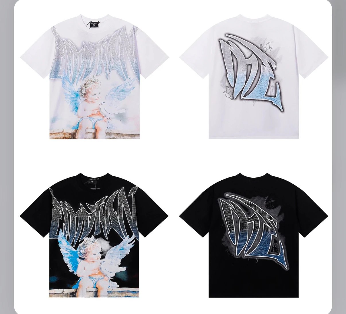 DIE Angel Print T-Shirt White and Black