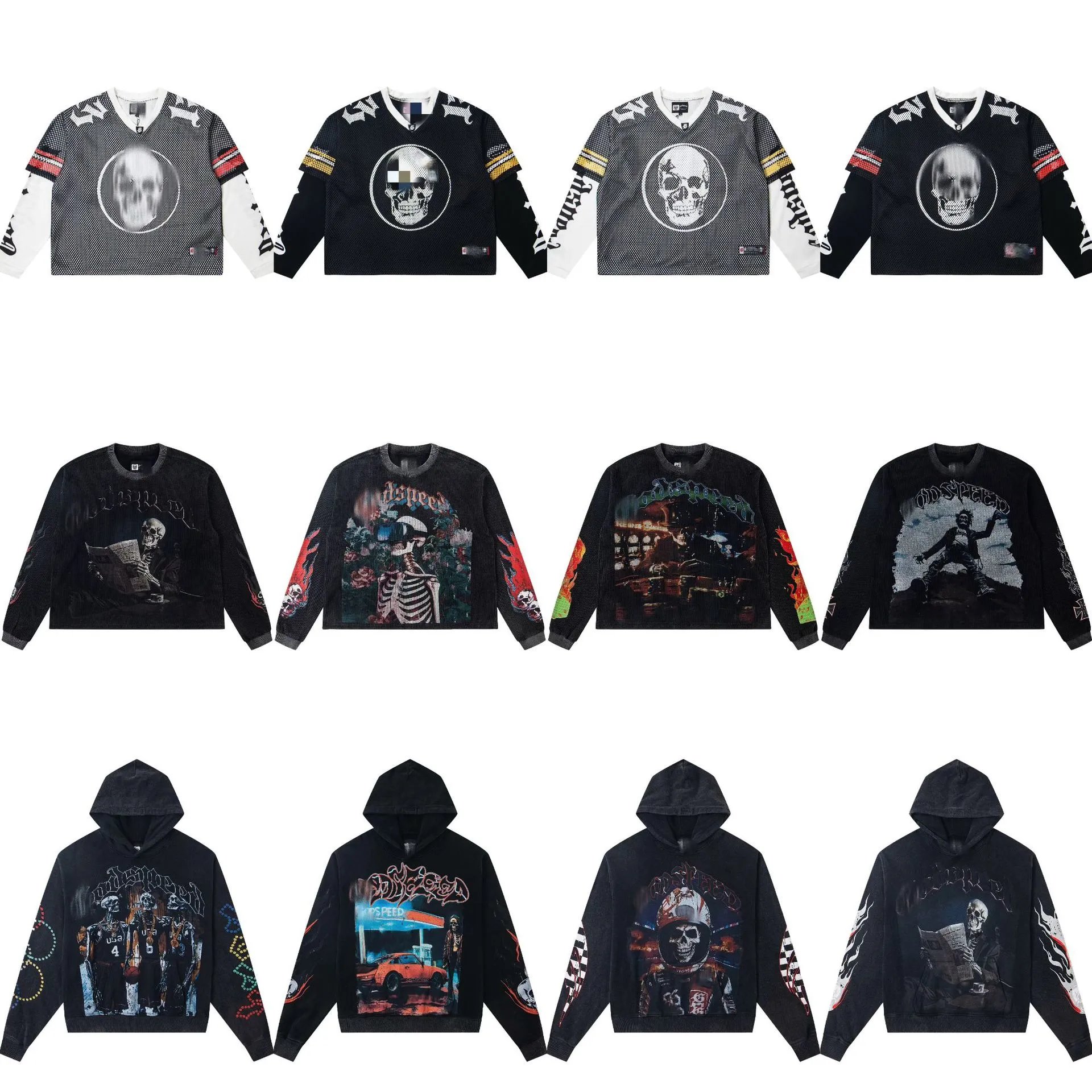 MDSPEED Skull Graphic Hoodies and Sweaters for Men