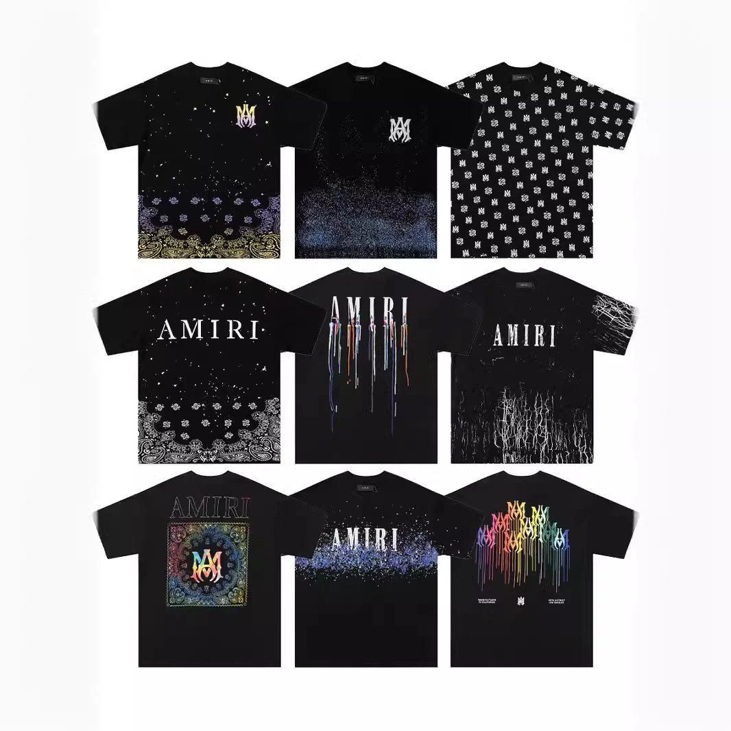 AMIRI Black T-Shirts Collection with Graphic Prints and Logos
