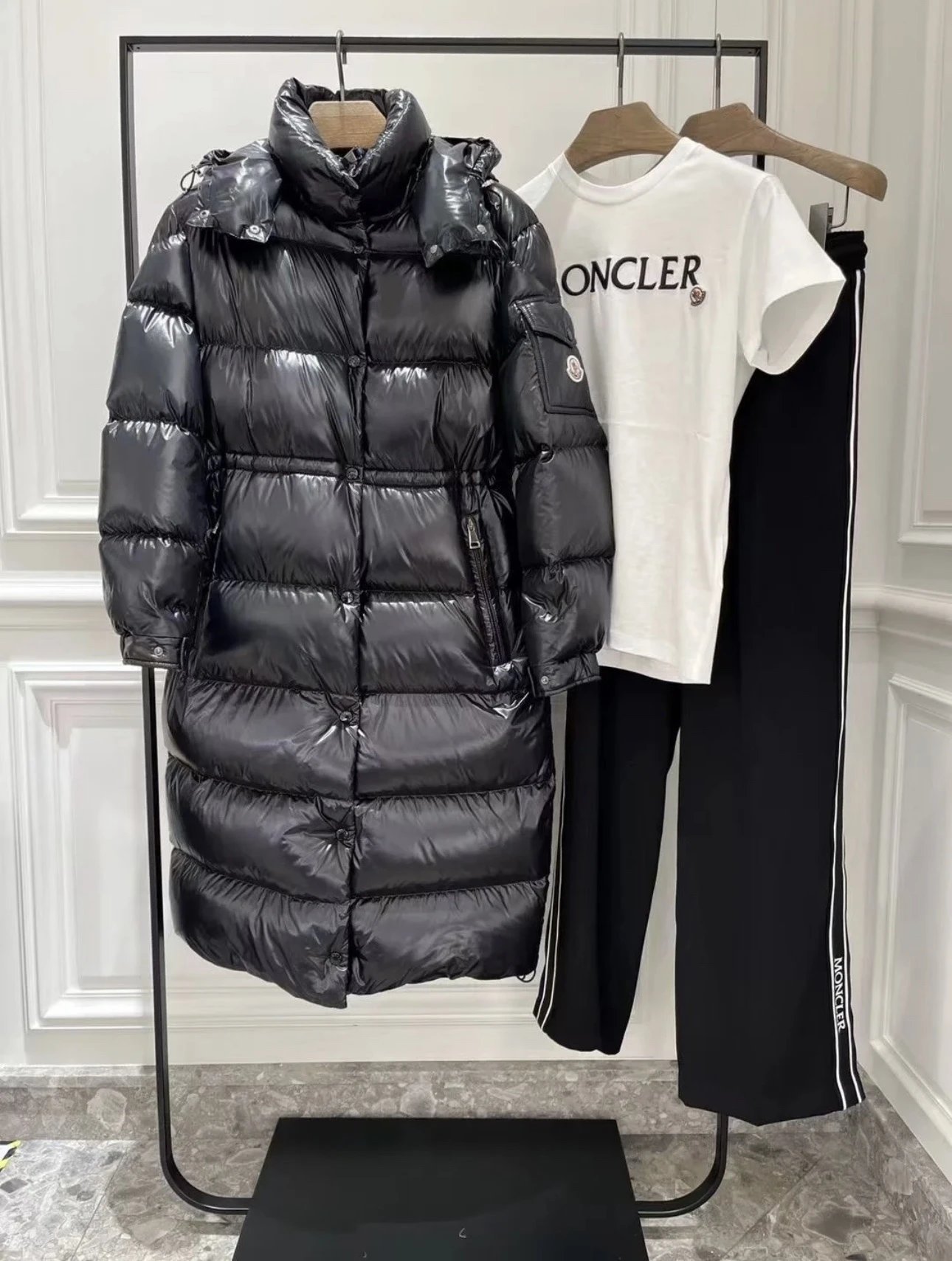 Moncler Black Long Down Jacket Women Winter Warm Puffer Coat