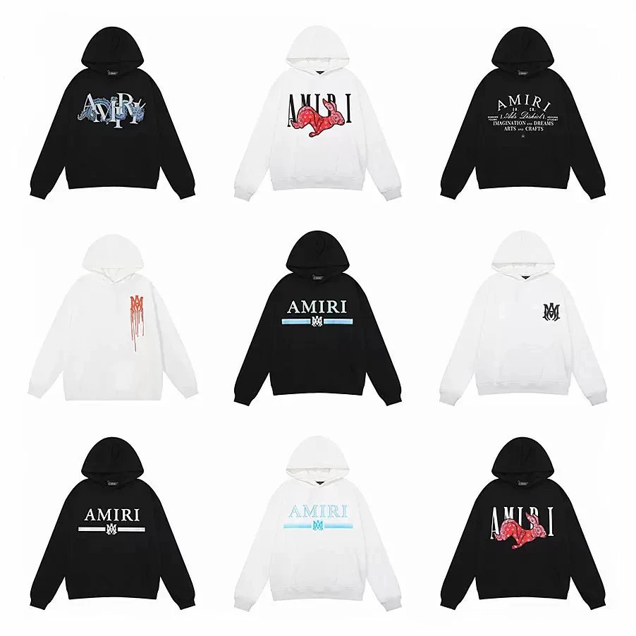 AMIRI Hoodie Sweatshirt Men Women Streetwear Fashion Logo Print Pullover