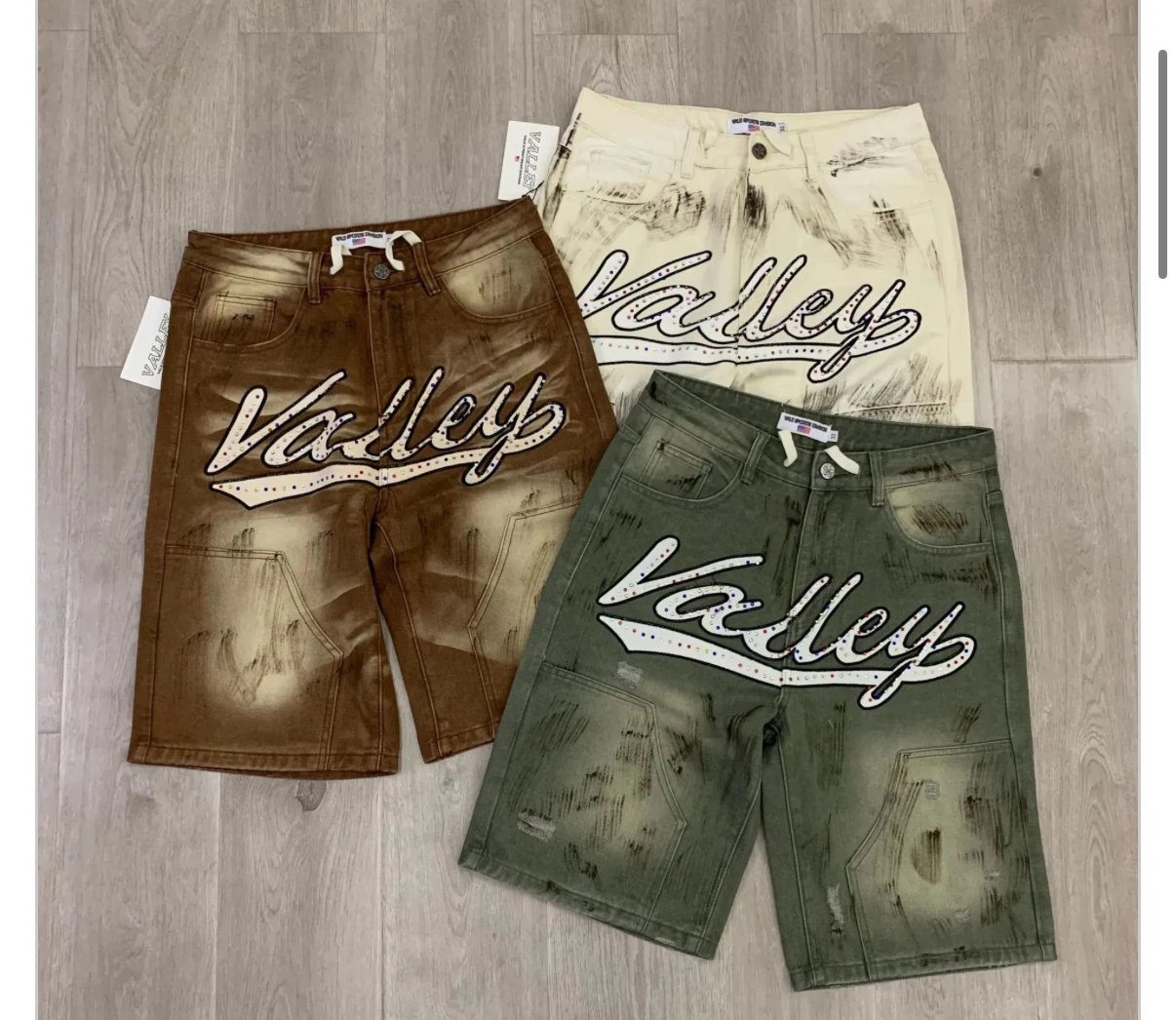 Valley Brand Distressed Denim Shorts for Men