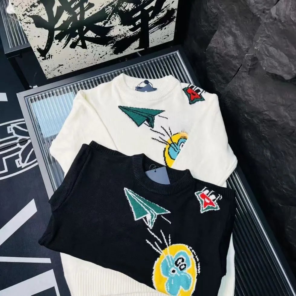 Colorful Embroidered Knit Sweaters for Men and Women