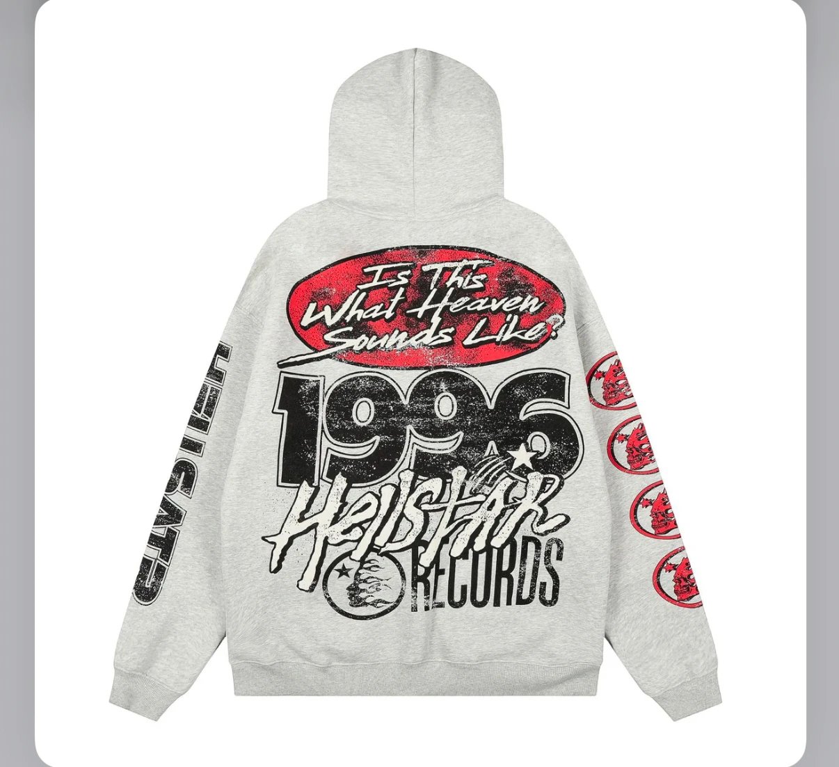 Hollister 1996 Records Hoodie Gray Oversized Sweatshirt