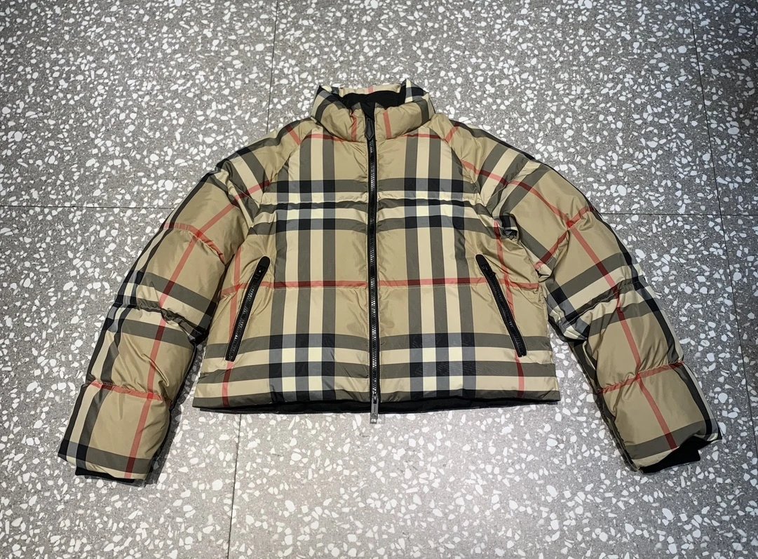 Burberry Check Pattern Puffer Jacket Men's Winter Coat