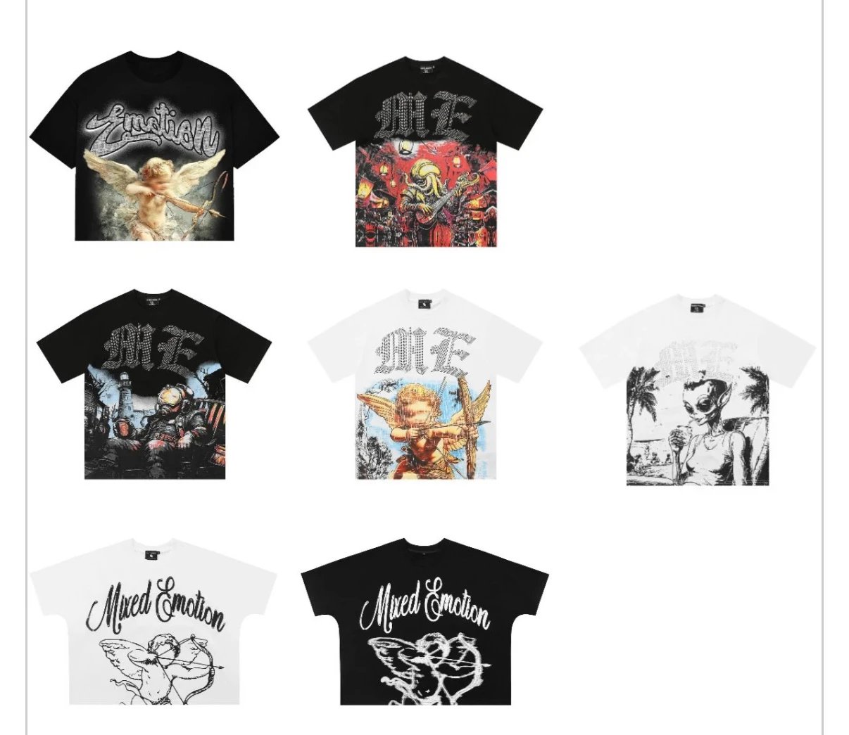 Mixed Emotion T-Shirts Graphic Streetwear Fashion