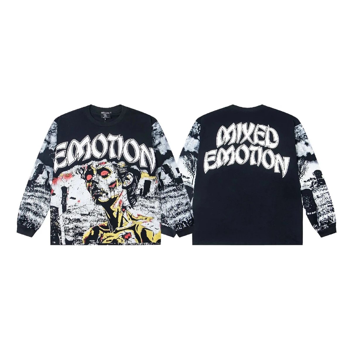 Mixed Emotion Long Sleeve Graphic T-Shirt