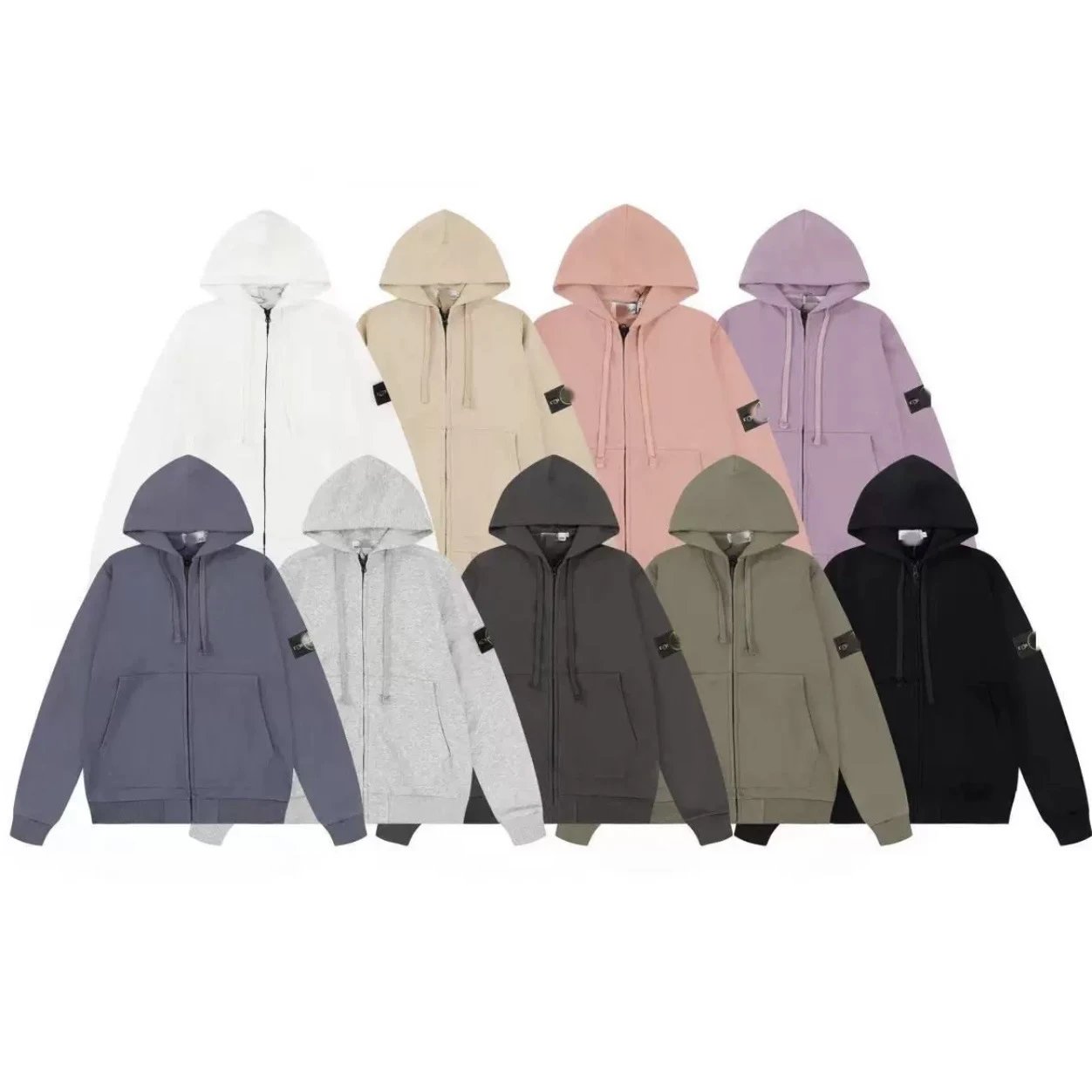 Unisex Zip-Up Hoodie Sweatshirt in Multiple Colors