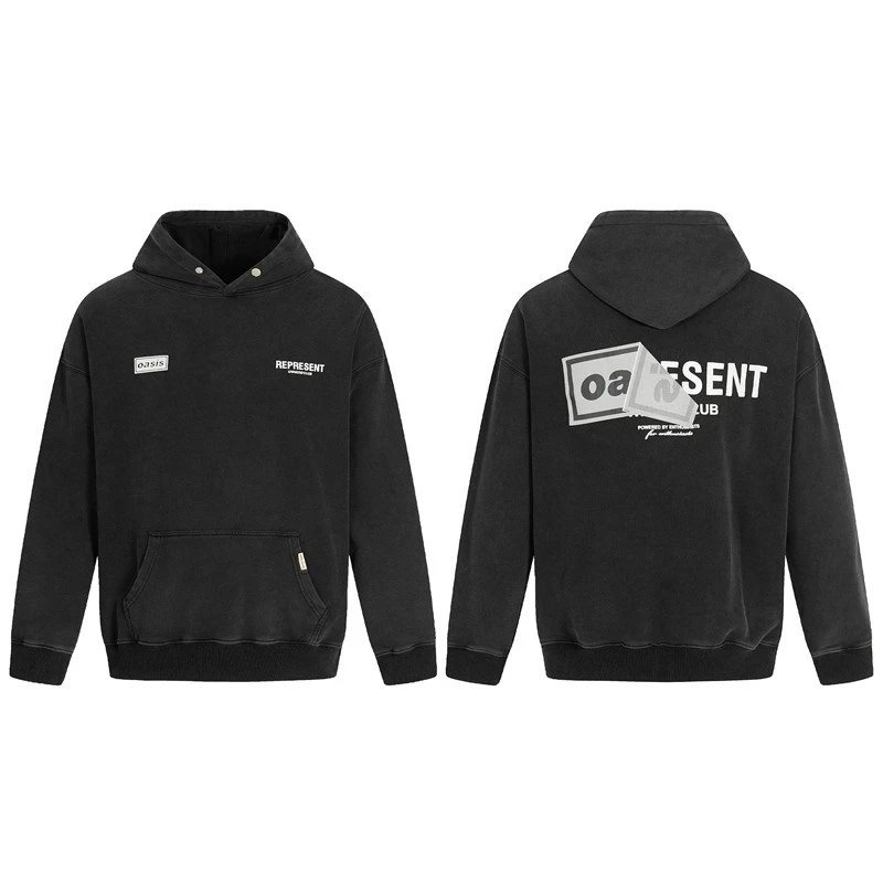 Represent Hoodie Black Logo Design Men's Sweatshirt
