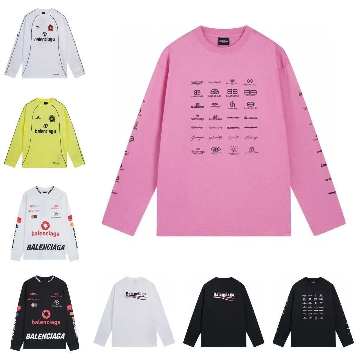 Balenciaga Logo Print Long Sleeve T-Shirt