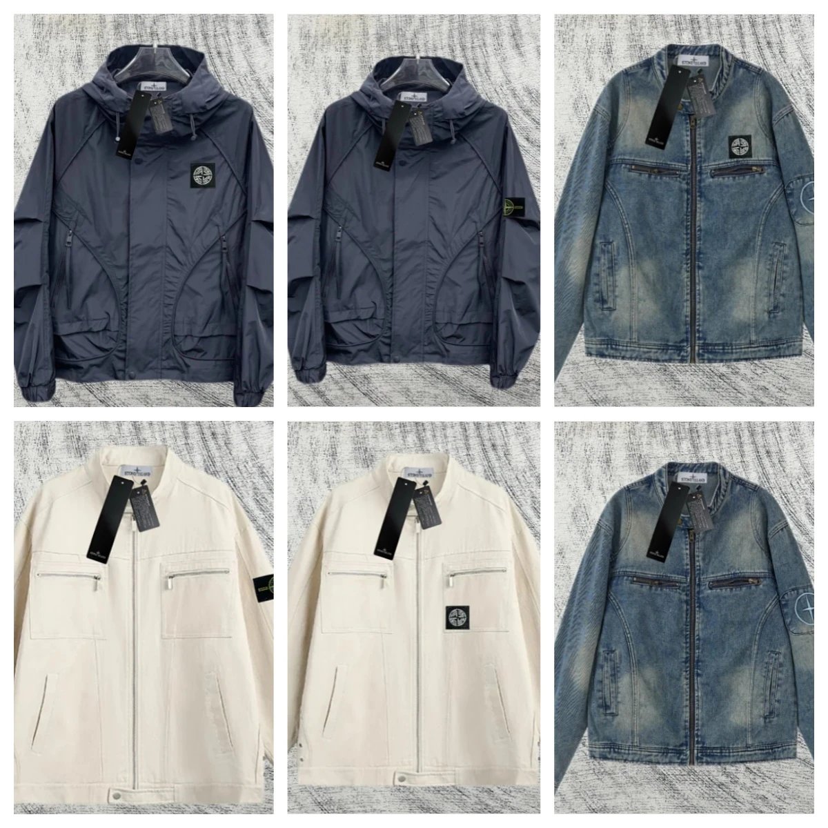 Stone Island Jacket Men's Outdoor Windbreaker Denim & Technical Fabric