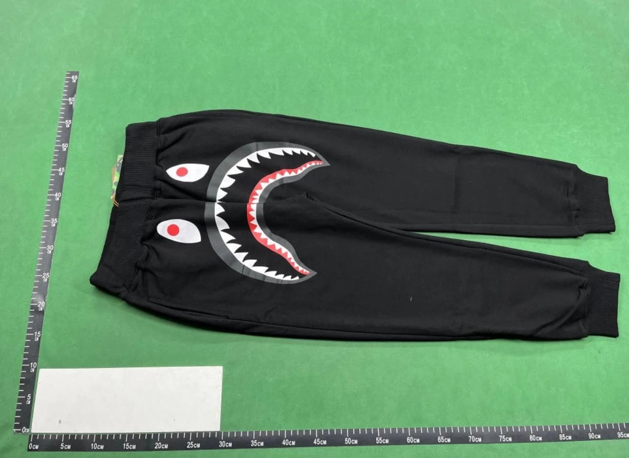 Black Monster Face Print Jogger Pants for Kids and Adults